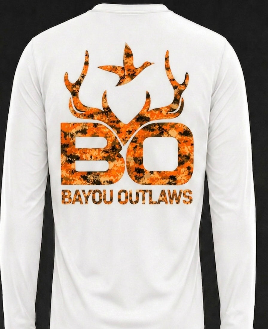 Bayou Outlaws Orange Camo Signature Long Sleeve