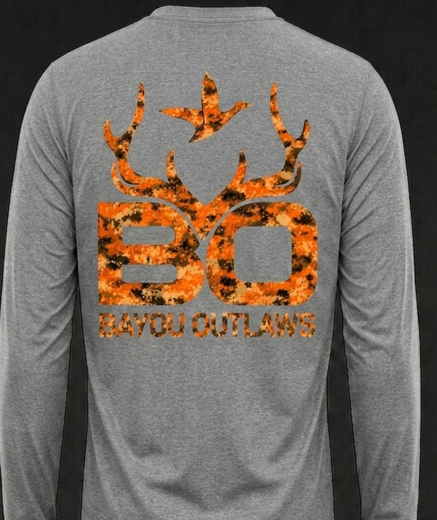 Bayou Outlaws Orange Camo Signature Long Sleeve