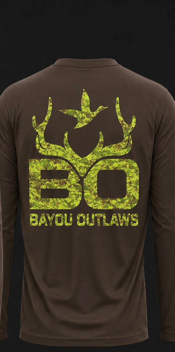 Bayou Outlaws Green Camo Signature Long Sleeve
