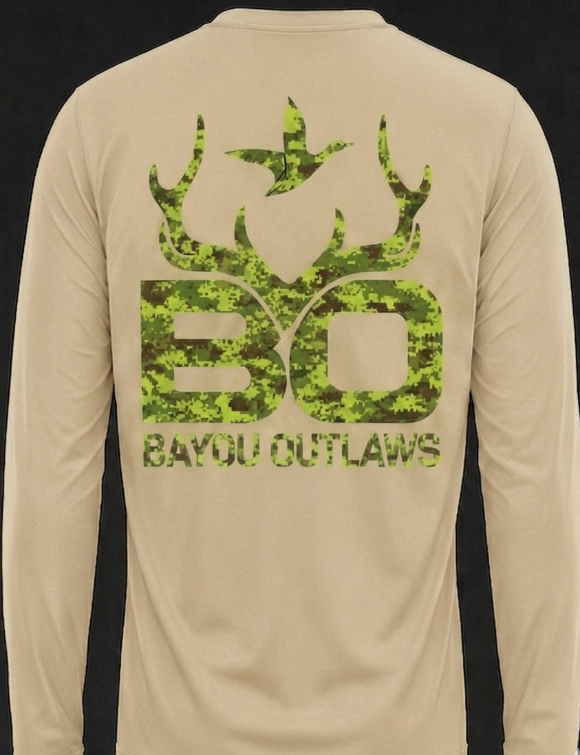 Bayou Outlaws Green Camo Signature Long Sleeve